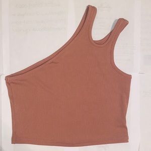 Dusty rose one shoulder- two strap crop top (Size Small)